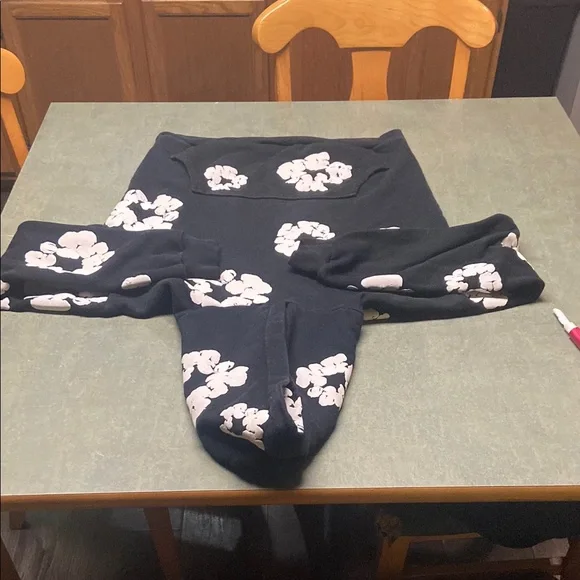 Black denim tears African diaspora goods hoodie size medium